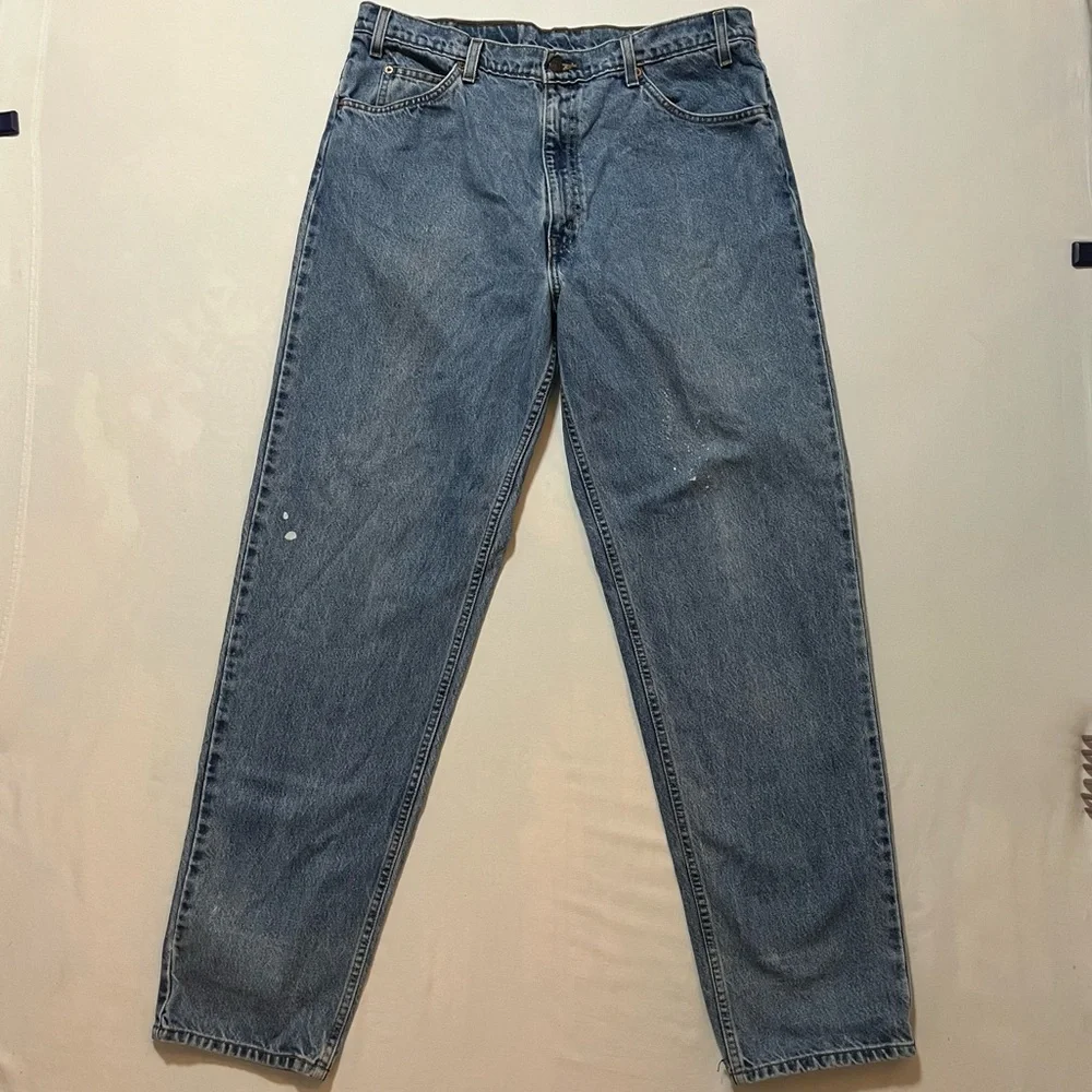 Levi's 550 Orange Tab‎ Relaxed Tapered Jeans Light Wash Mens 38x34 Y2K Vintage